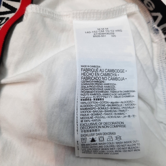 Levi's Crop Top Puff Sleeve with Red, White, & Blue Tee Shirt Size Medium Women - Picture 8 of 9